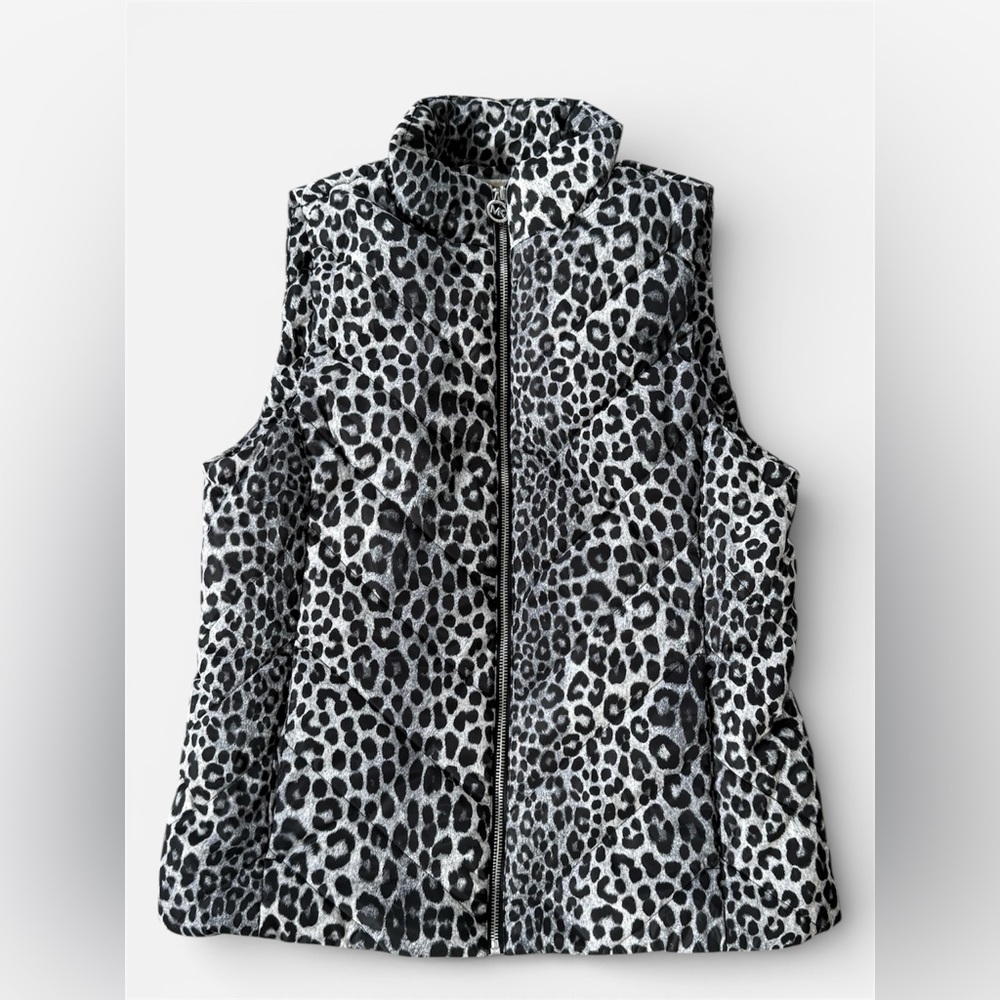 Michael Kors Black and White Animal Print Vest Women’s Size M